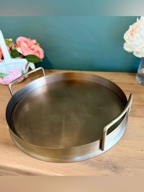 Hearth & Hand Brass Metal Serving Tray - Gold Finish